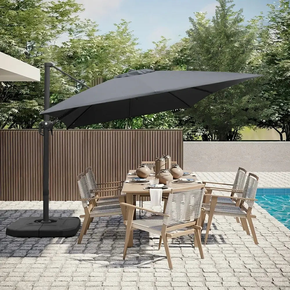 Domi Quadratischer Ampelschirm 235 x 235 cm #Farbe_Grau