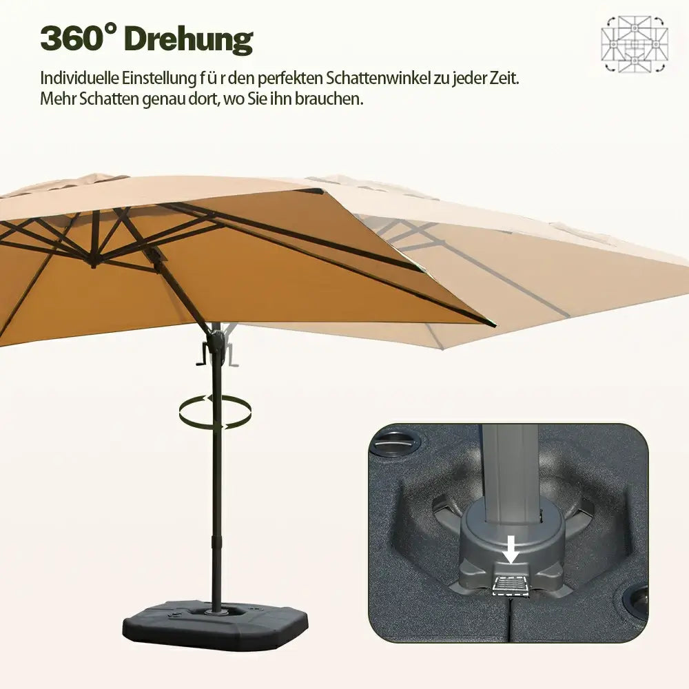 Domi Quadratischer Ampelschirm 235 x 235 cm #Farbe_Beige