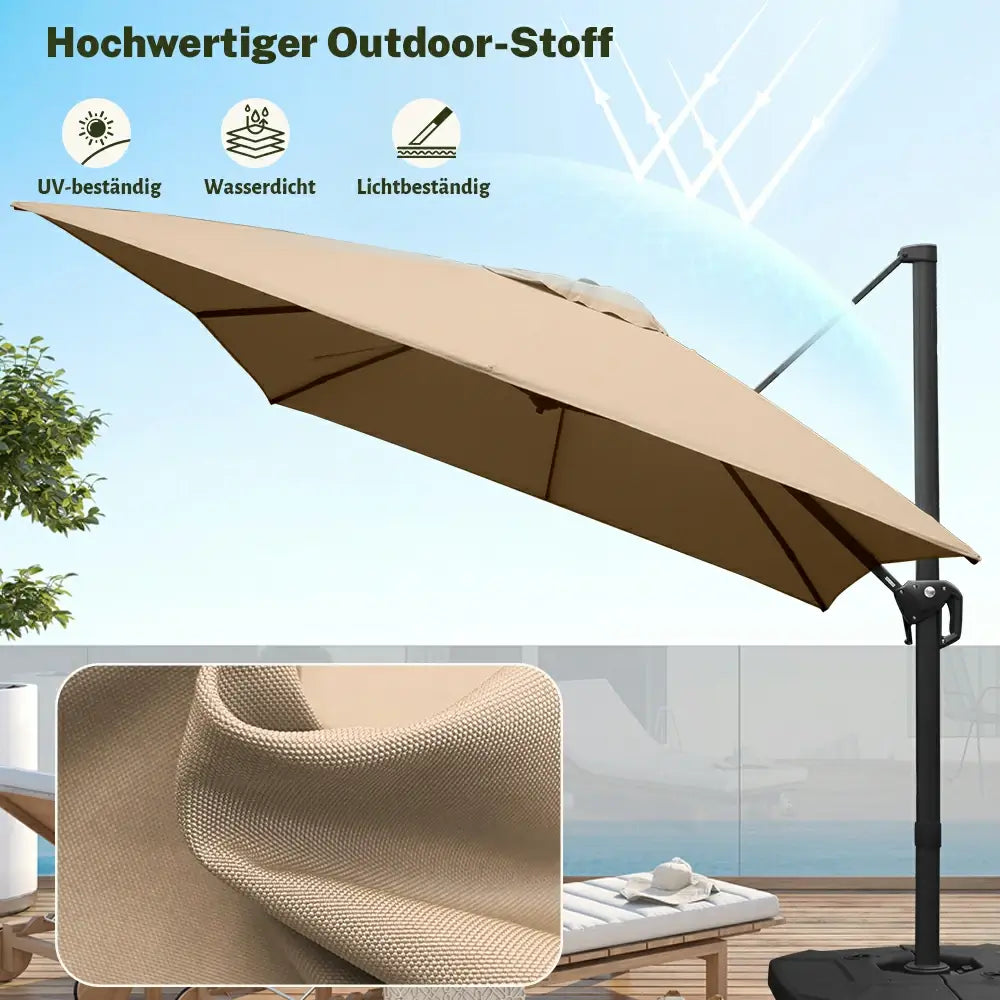 Domi Quadratischer Ampelschirm 235 x 235 cm #Farbe_Beige