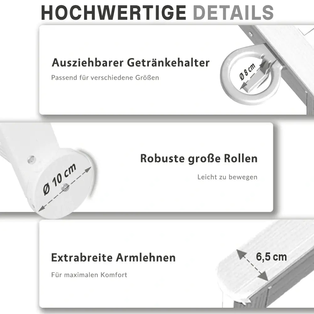Domi Outdoor Living HDPE Sonnenliege#Farbe_Weiß