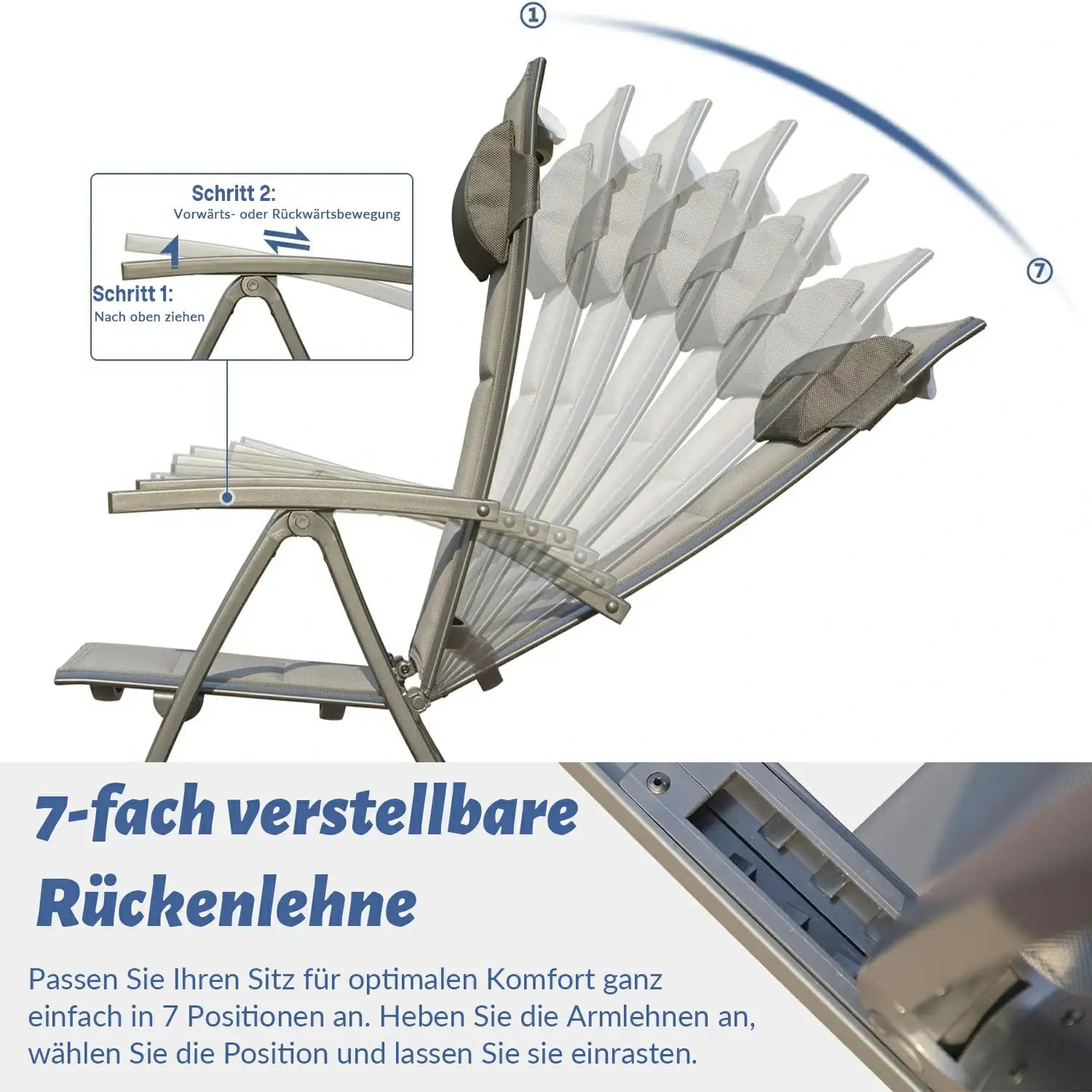 Domi Aluminium Garten-Klappstuhl #Farbe_Anthrazit