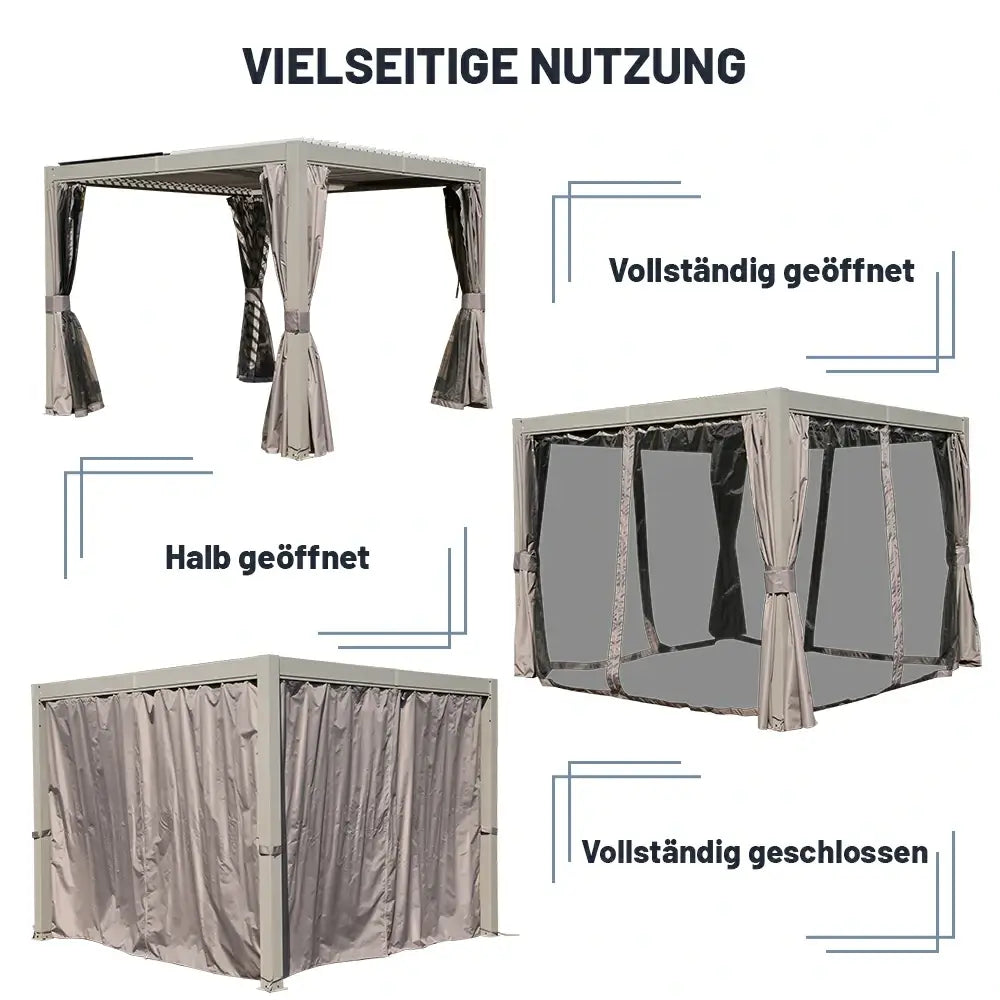 Domi Aluminium Pergola mit Lamellendach Anthrazit #Größe_3 x 3 m
