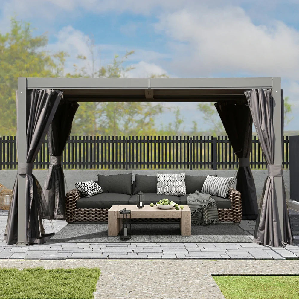 Domi Aluminium Pergola mit Lamellendach Anthrazit #Größe_3 x 3,6 m