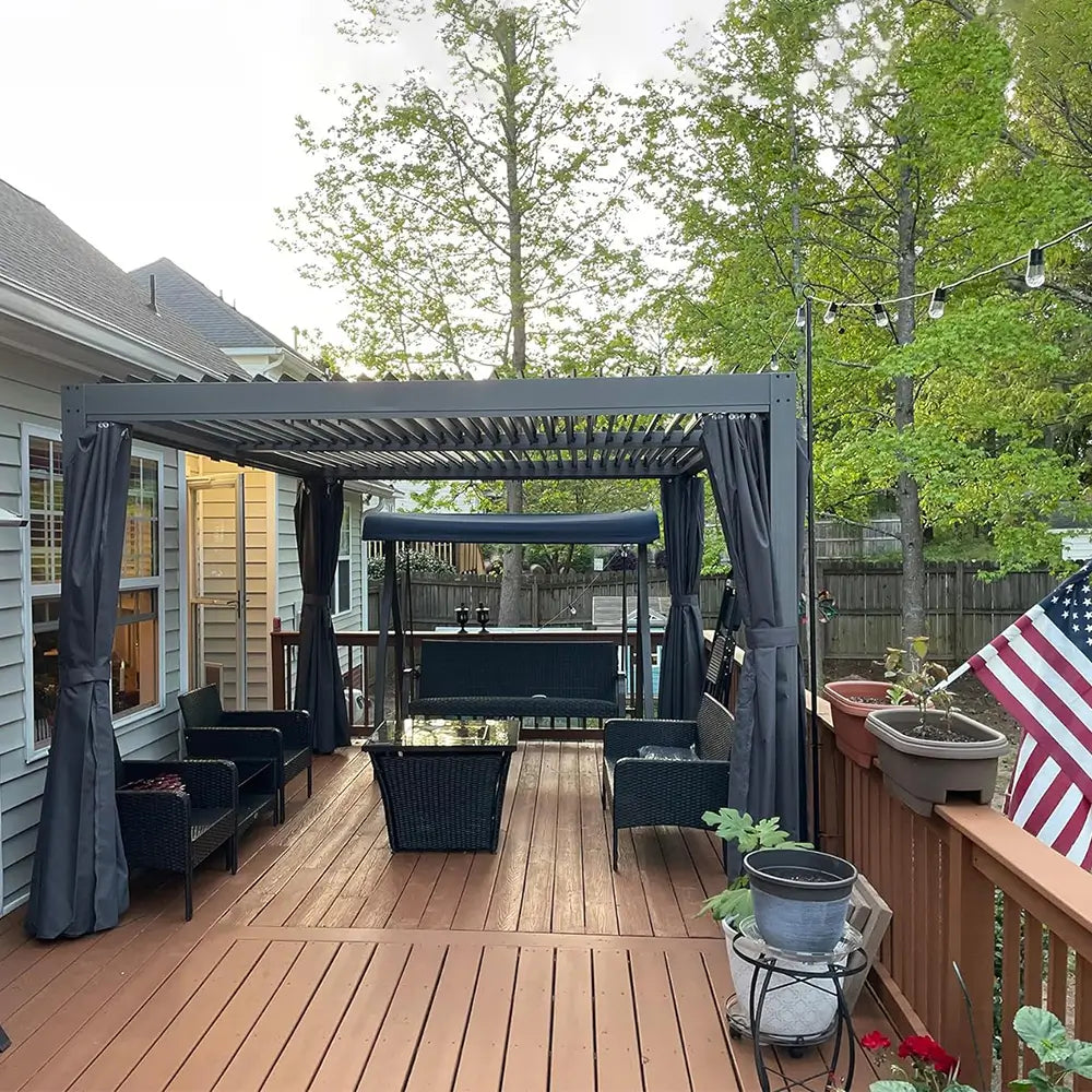 Domi Aluminium Pergola mit Lamellendach Anthrazit #Größe_3 x 3,6 m