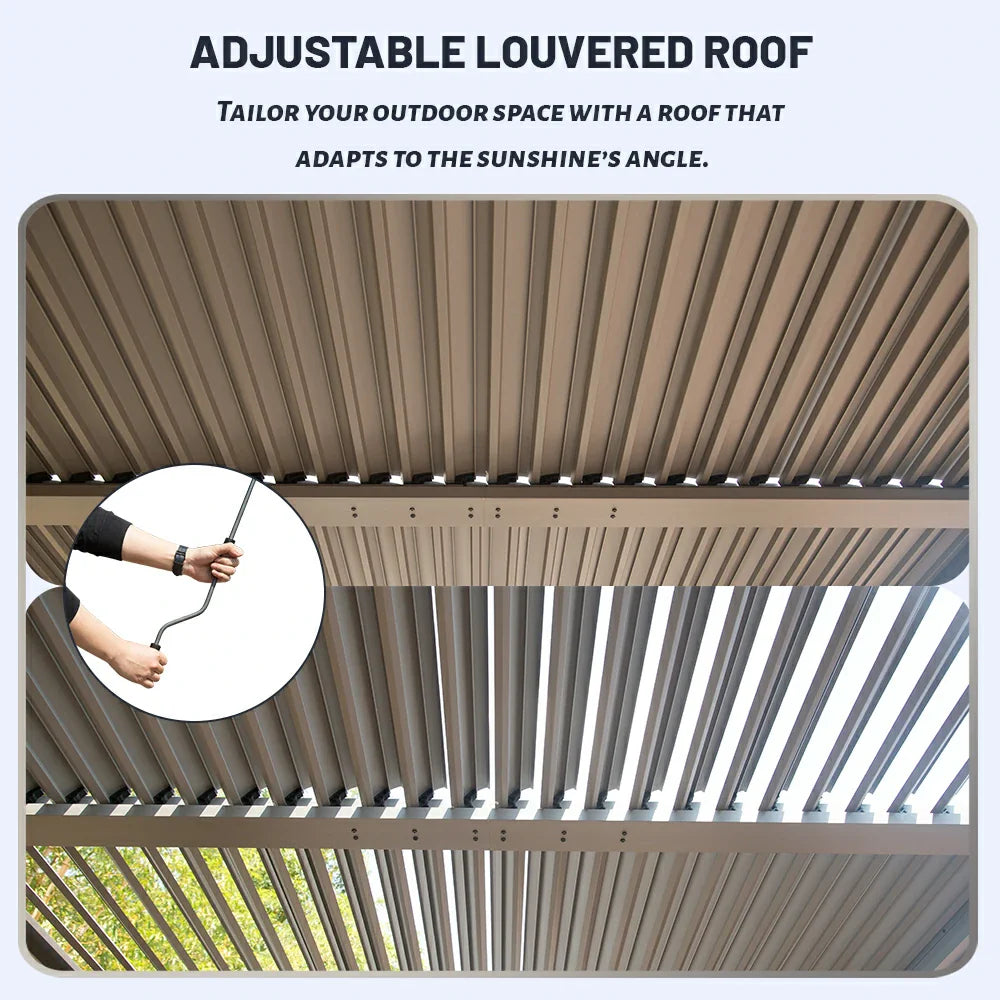 Domi Aluminium Pergola mit Lamellendach Anthrazit #Größe_3 x 3,6 m