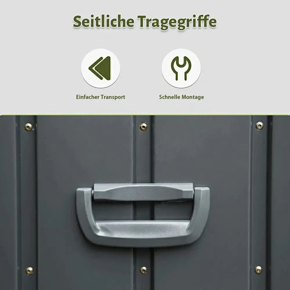 Domi Wetterfeste Auflagenbox Gartenbox Metall Anthrazit#Kapazität_760 Liter