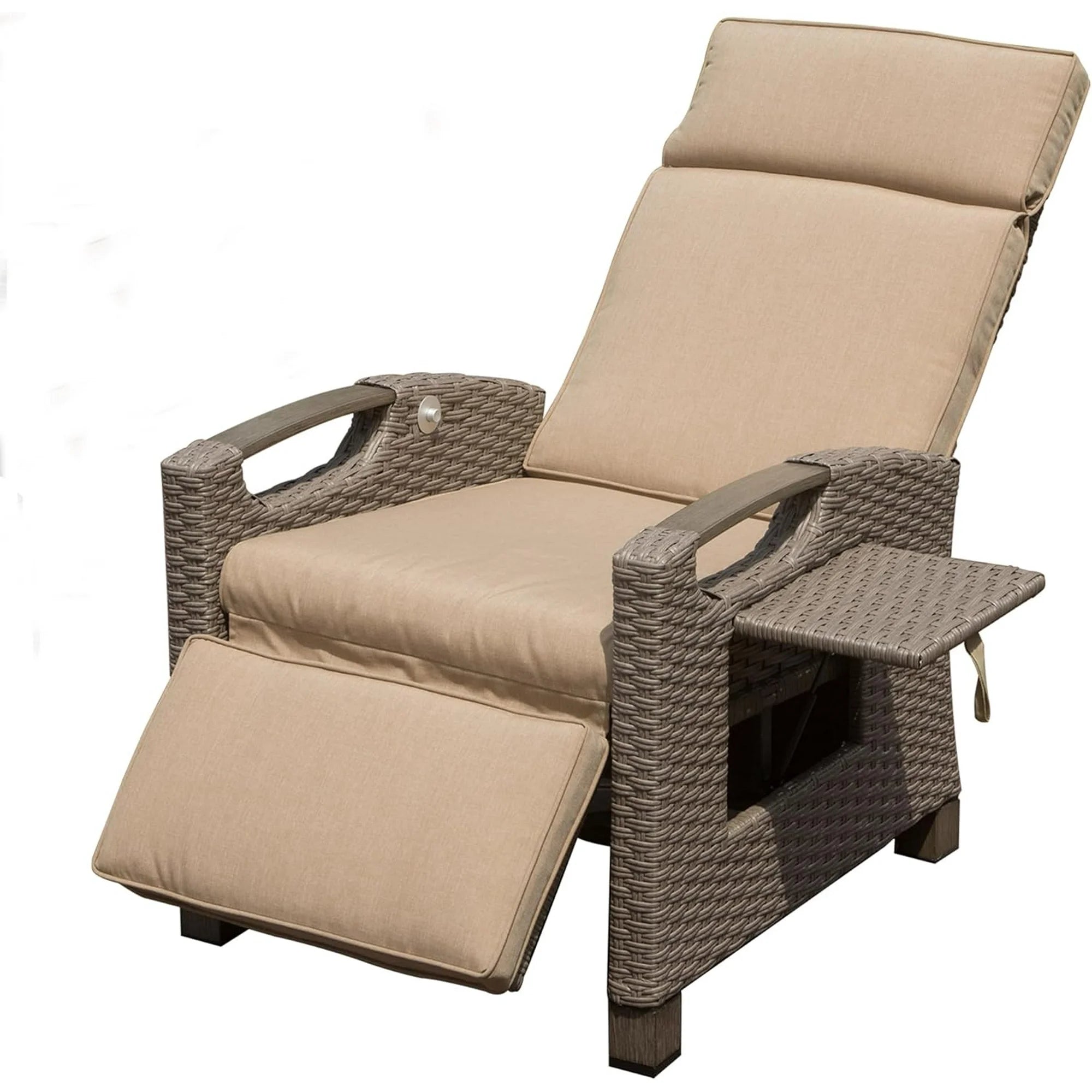 Domi Verstellbarer Garten-Relaxsessel aus Polyratten#Farbe_Beige