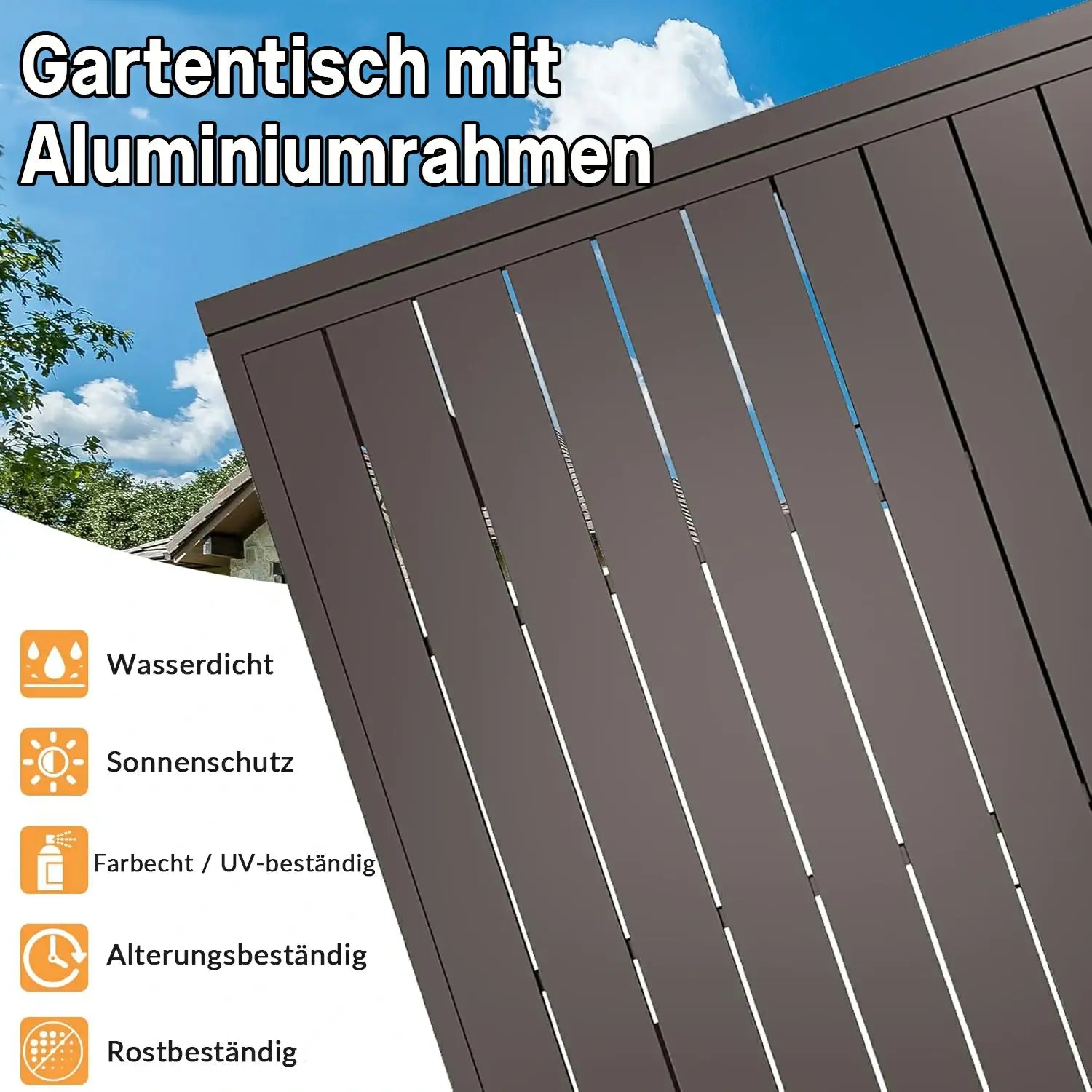 Domi Ausziehbarer Gartentisch Aluminium#Farbe_Dunkelbraun