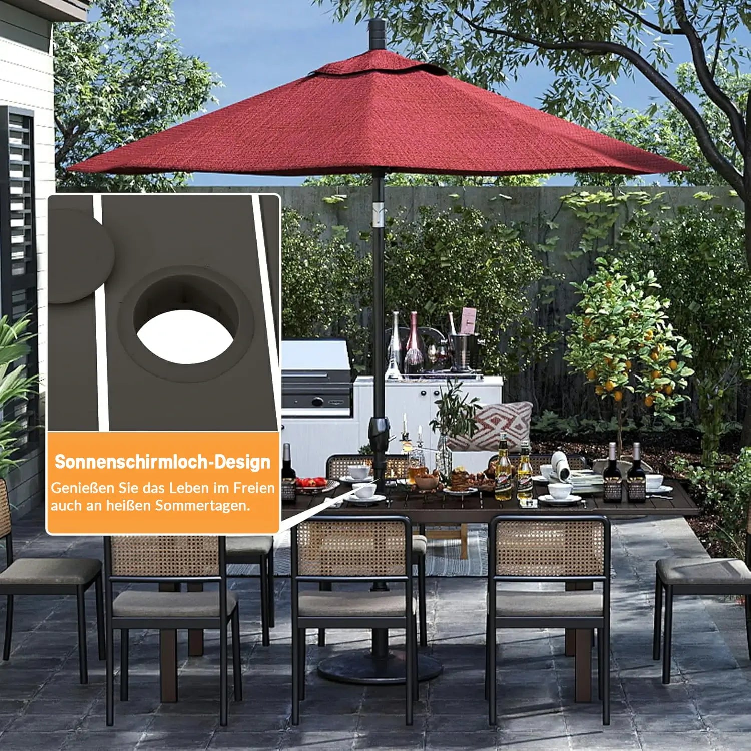 Domi Ausziehbarer Gartentisch Aluminium#Farbe_Dunkelbraun