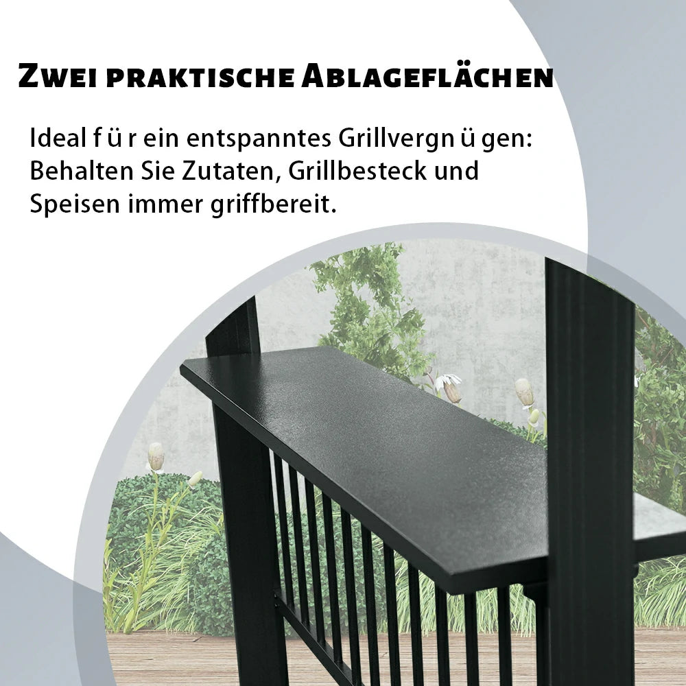 Domi Hardtop Grillpavillon 2 x 3,6 m – Moderne Grillüberdachung mit Pultdach, Anthrazit
