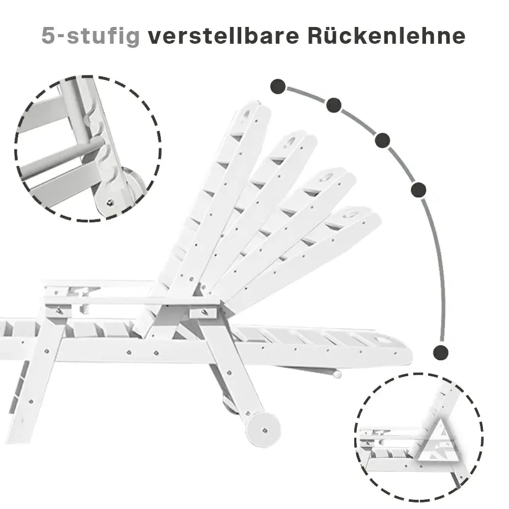 Domi Outdoor Living HDPE Sonnenliege#Farbe_Weiß