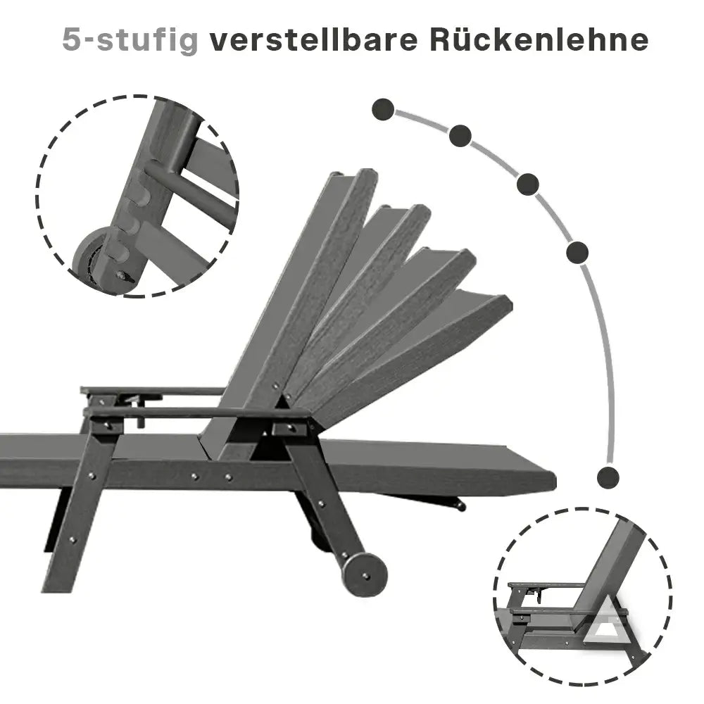 Domi Outdoor Living HDPE Textilene Sonnenliege#Farbe_Anthrazit