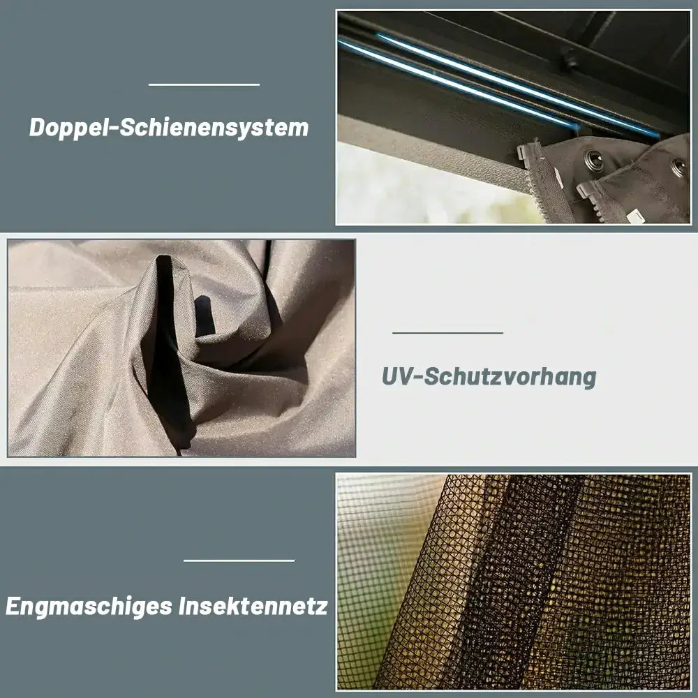 Domi klassischer Hardtop-Pavillon Anthrazit #Größe_3 x 3 m