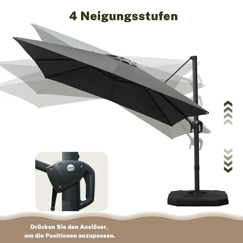 Domi Quadratischer Ampelschirm 235 x 235 cm #Farbe_Grau