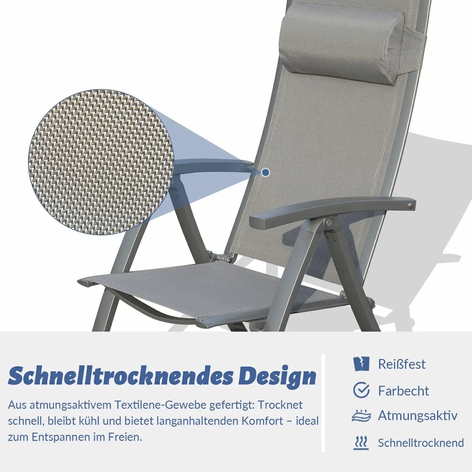 Domi Aluminium Garten-Klappstuhl #Farbe_Anthrazit