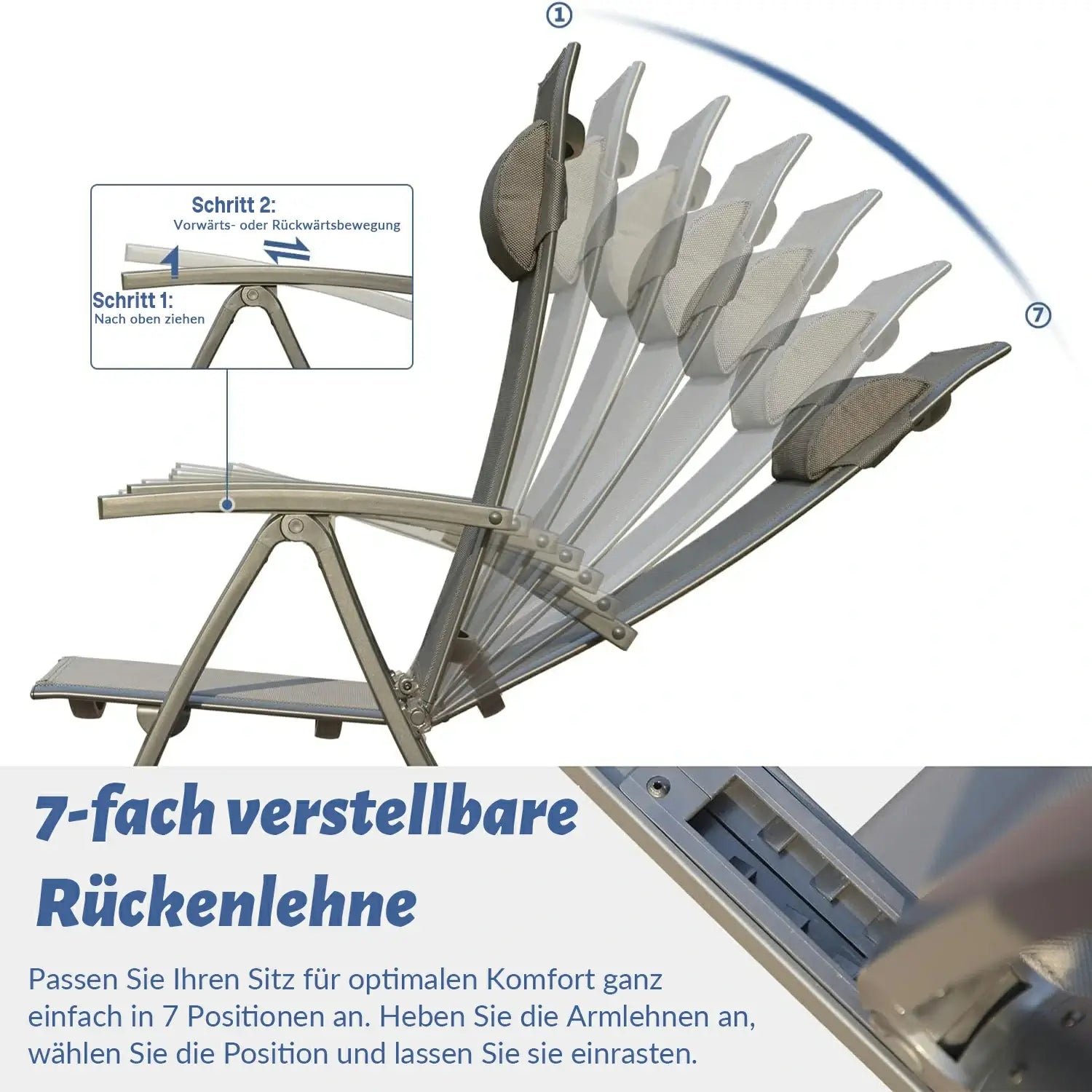 Domi Aluminium Garten-Klappstuhl #Farbe_Anthrazit