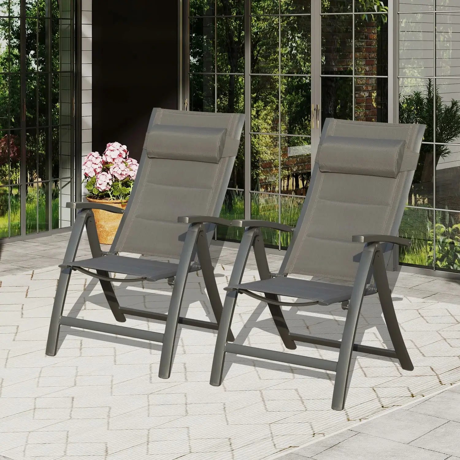 Domi Aluminium Garten-Klappstuhl #Farbe_Anthrazit