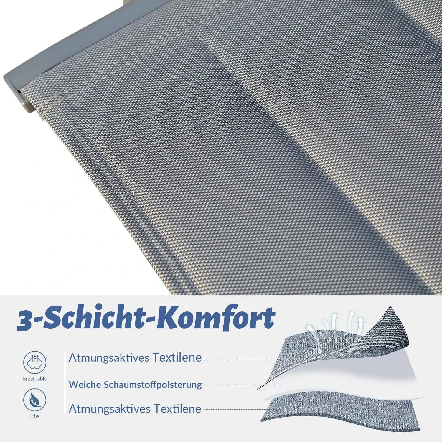 Domi Aluminium Garten-Klappstuhl #Farbe_Anthrazit