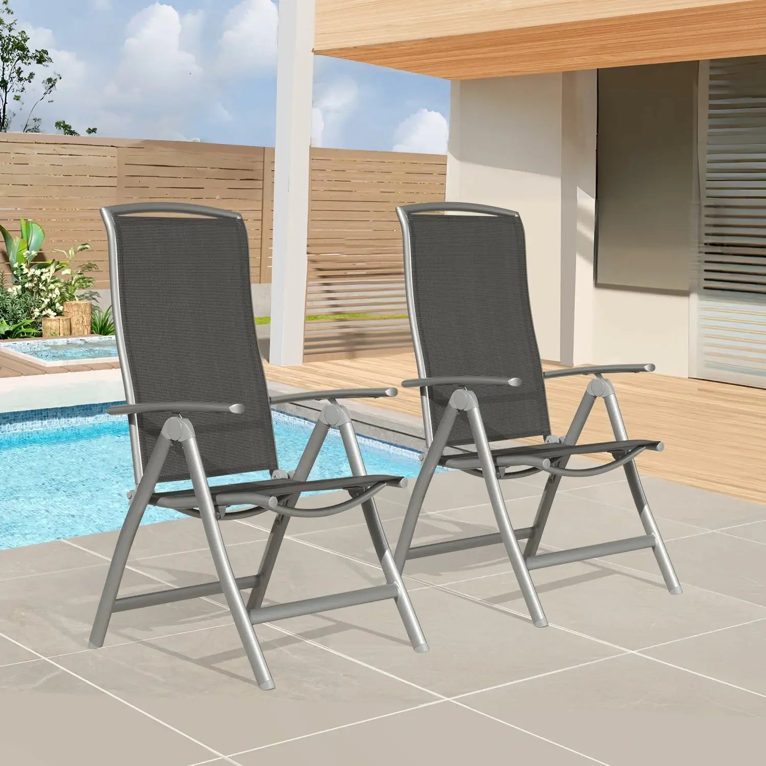 Domi Aluminium Garten-Klappstuhl #Farbe_Sliber