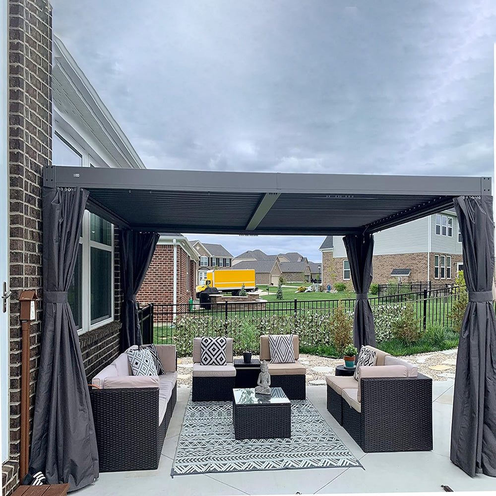 Domi Aluminium Pergola mit Lamellendach Anthrazit #Größe_3 x 3 m