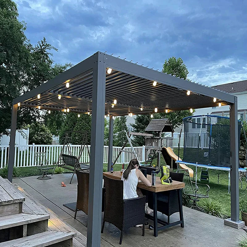 Domi Aluminium Pergola mit Lamellendach Anthrazit #Größe_3 x 3 m