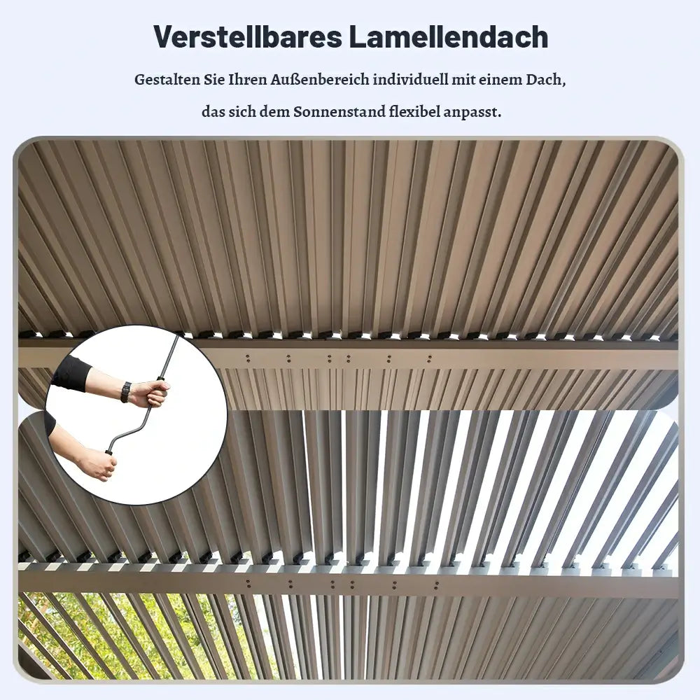 Domi Aluminium Pergola mit Lamellendach Anthrazit #Größe_3 x 3 m