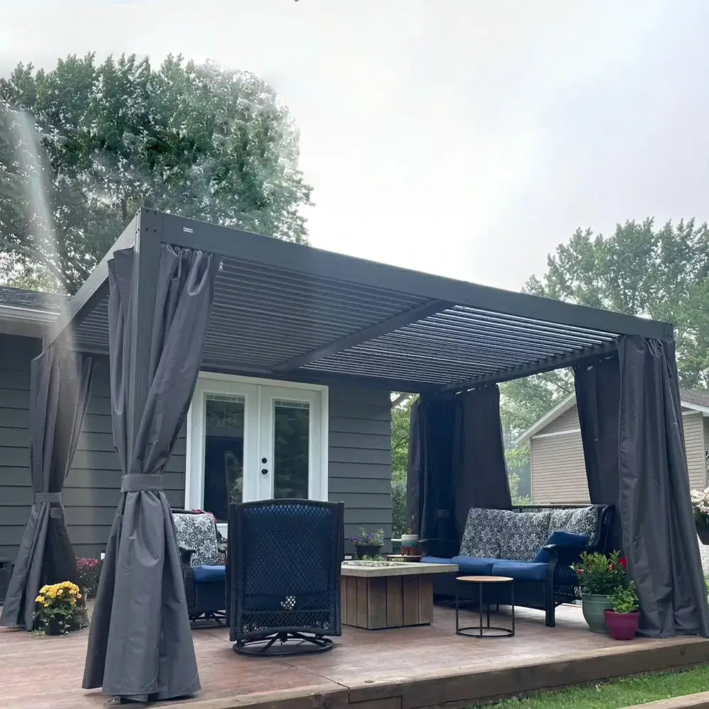 Domi Aluminium Pergola mit Lamellendach Anthrazit #Größe_3 x 3,6 m