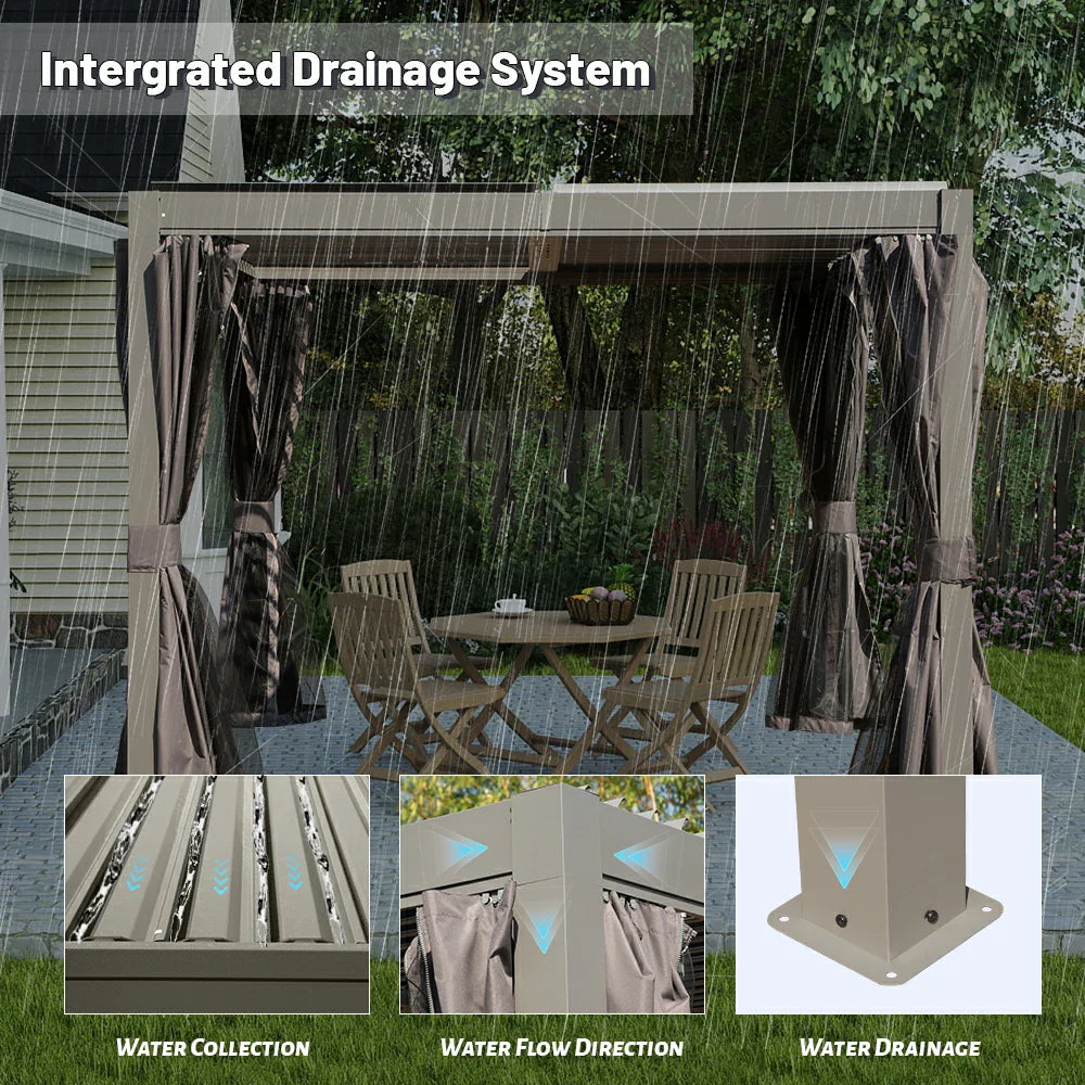Domi Aluminium Pergola mit Lamellendach Anthrazit #Größe_3 x 3,6 m