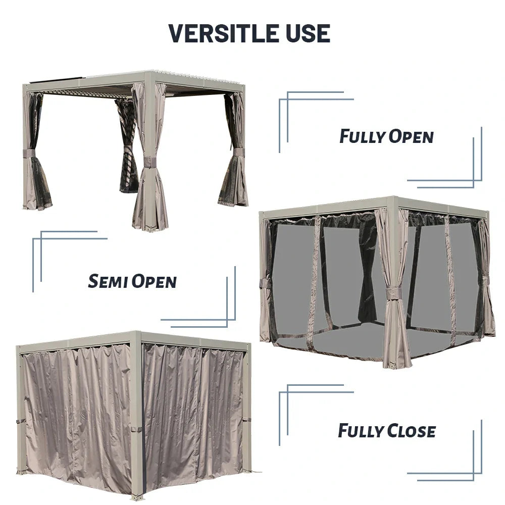 Domi Aluminium Pergola mit Lamellendach Anthrazit #Größe_3 x 3,6 m