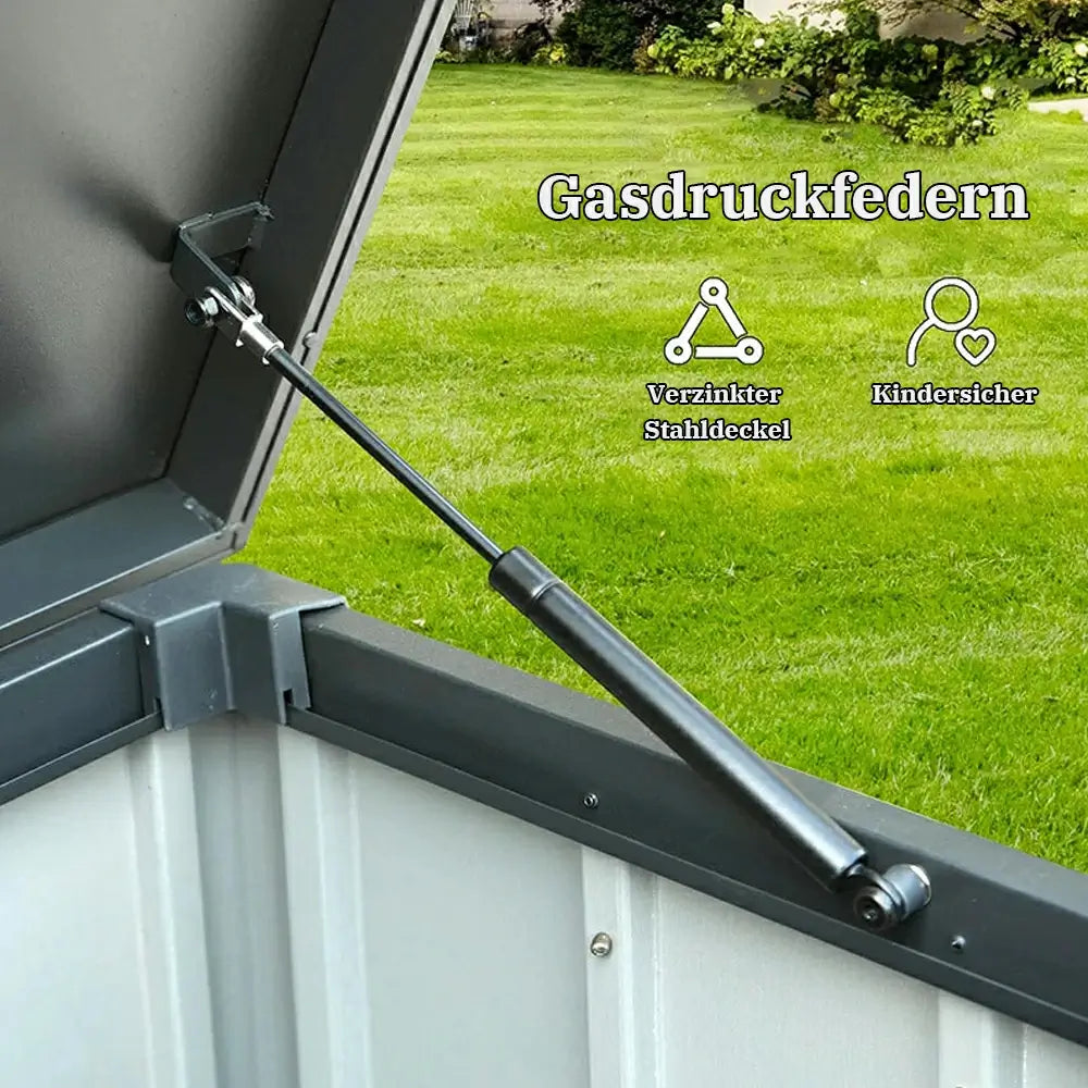 Domi Wetterfeste Auflagenbox Gartenbox Metall Anthrazit#Kapazität_450 Liter