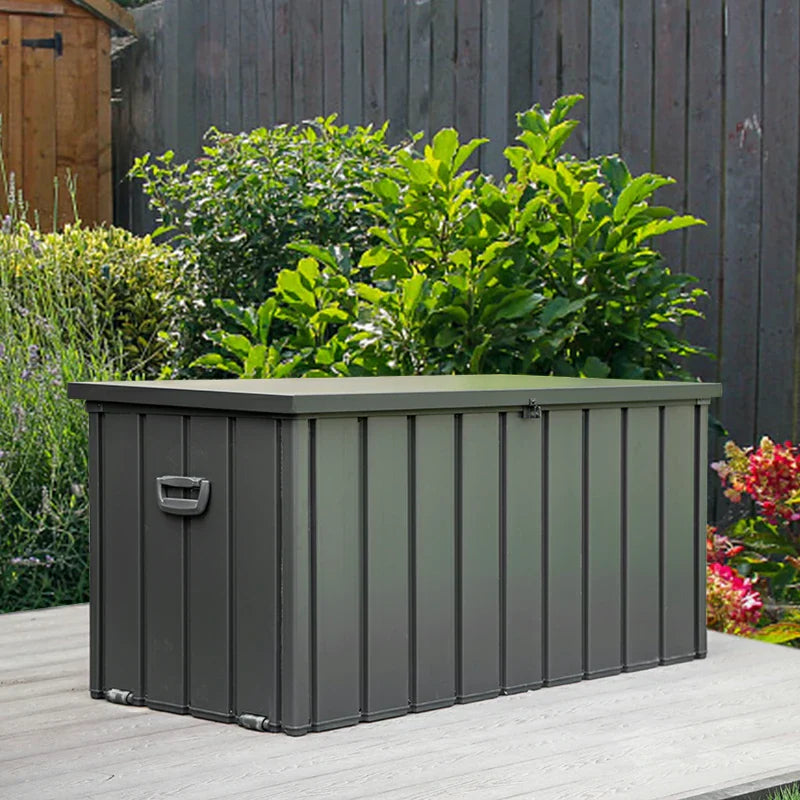 Domi Wetterfeste Auflagenbox Gartenbox Metall Anthrazit#Kapazität_570 Liter