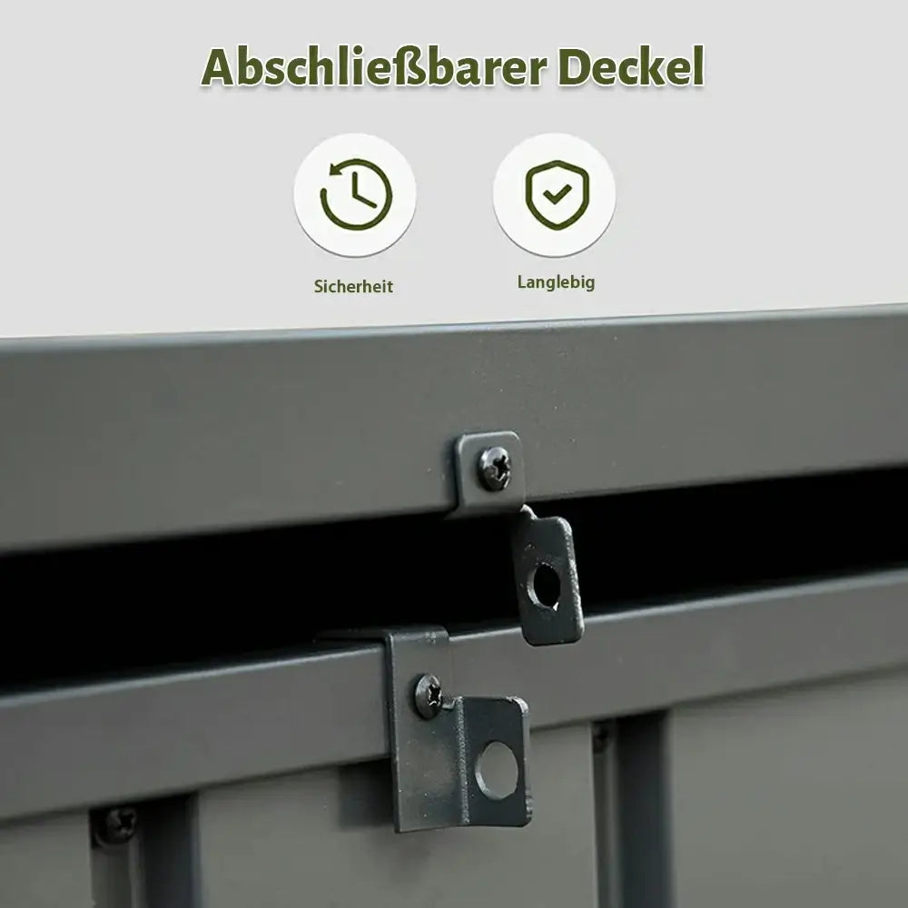 Domi Wetterfeste Auflagenbox Gartenbox Metall Anthrazit#Kapazität_600 Liter