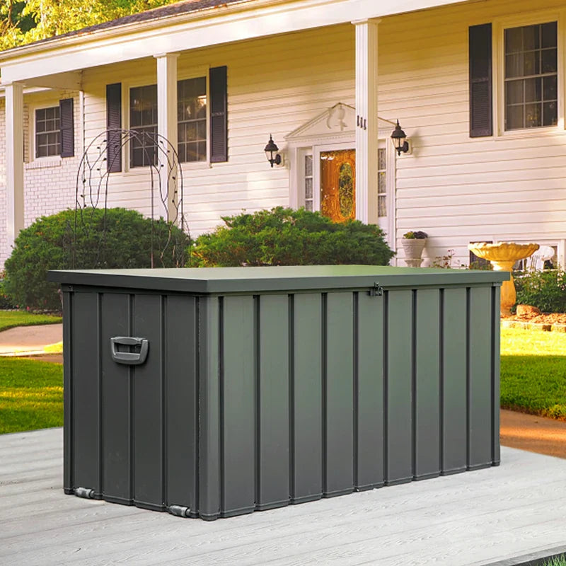 Domi Wetterfeste Auflagenbox Gartenbox Metall Anthrazit#Kapazität_760 Liter