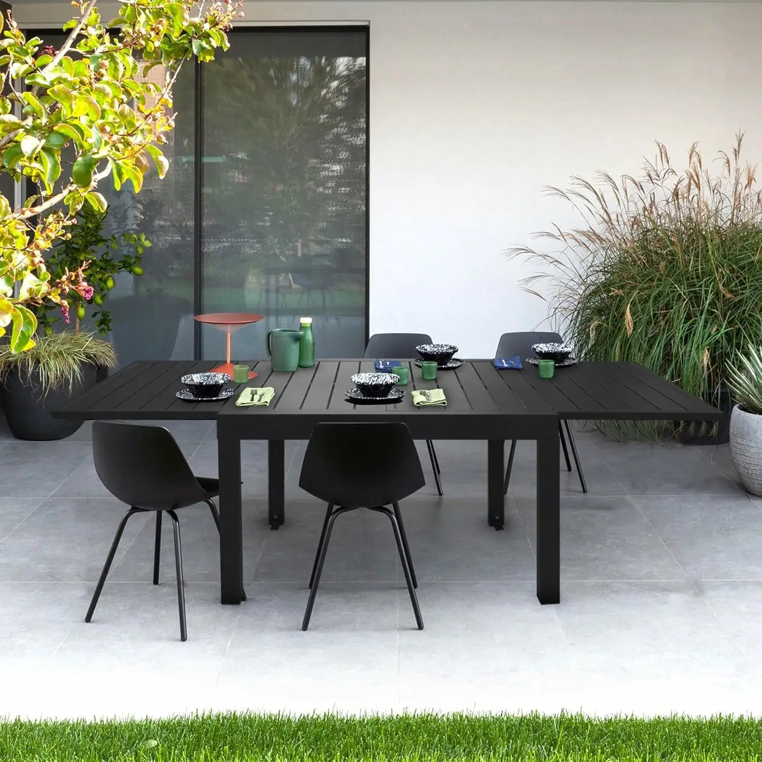 Domi Ausziehbarer Gartentisch Aluminium – Moderner Ausziehtisch für Garten & Terrasse, 4-6 Personen