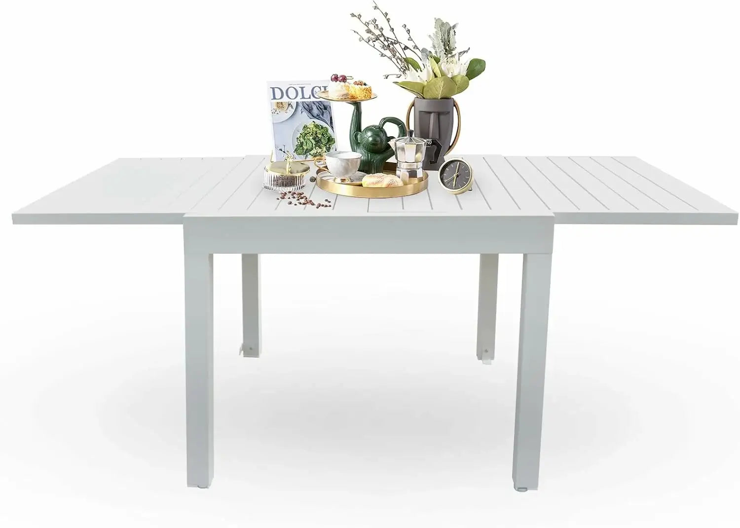 Domi Ausziehbarer Gartentisch Aluminium – Moderner Ausziehtisch für Garten & Terrasse, 4-6 Personen