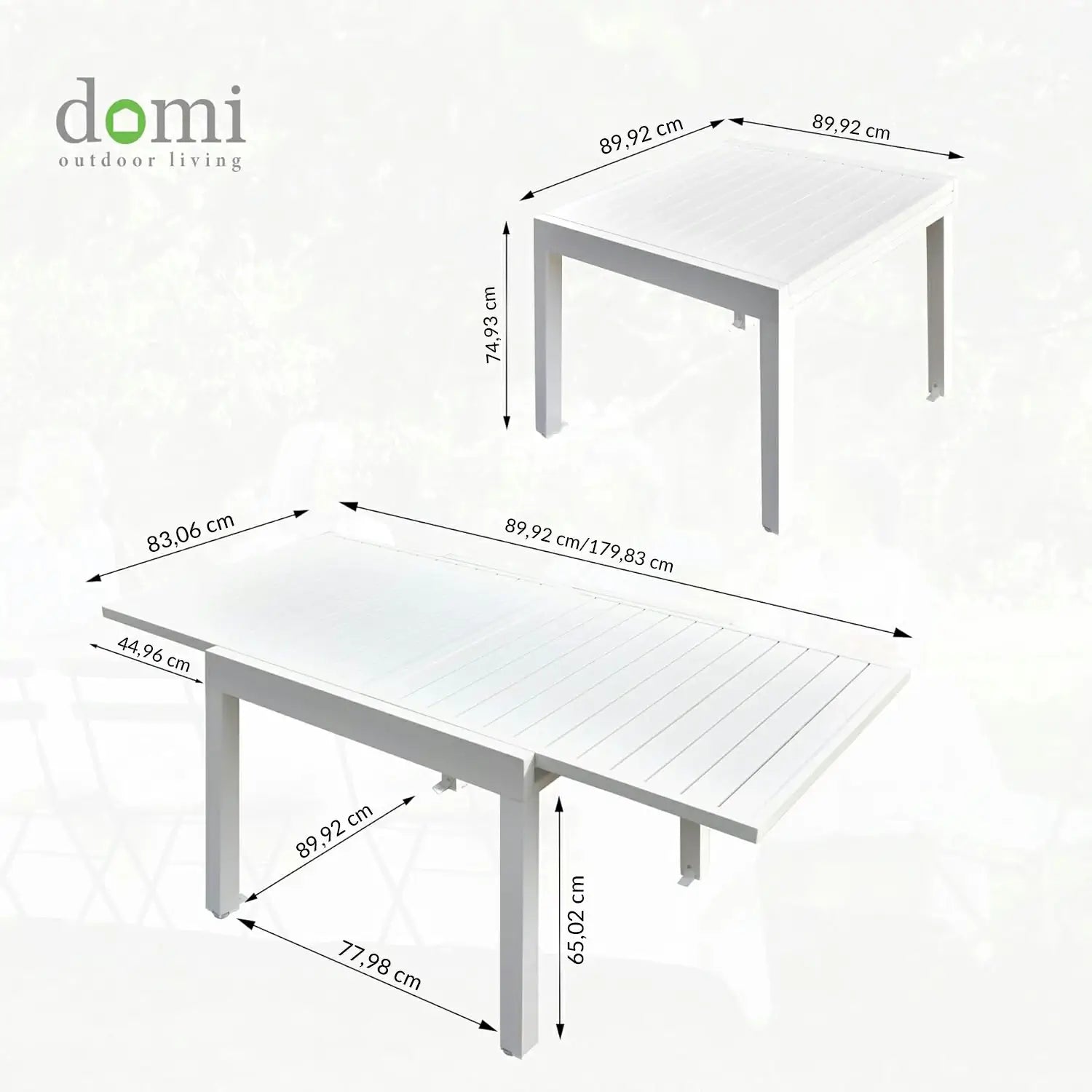 Domi Ausziehbarer Gartentisch Aluminium – Moderner Ausziehtisch für Garten & Terrasse, 4-6 Personen