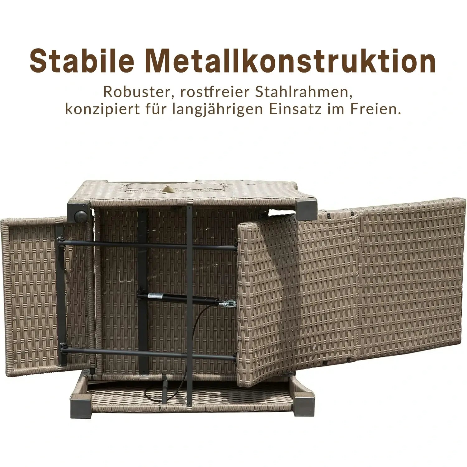 Domi Verstellbarer Garten-Relaxsessel aus Polyratten#Farbe_Grau