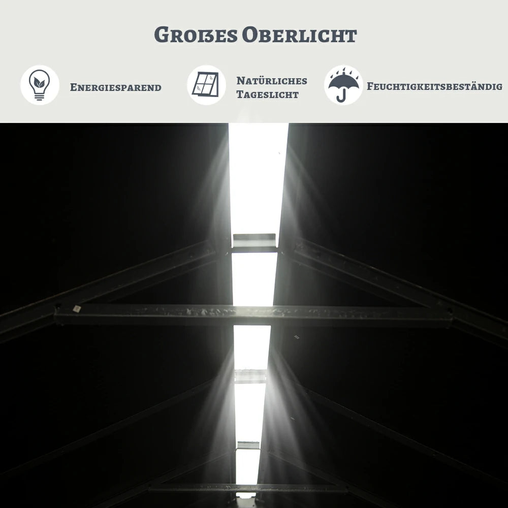 Domi Gerätehaus aus Kunstharz mit Satteldach Grau, wetterfester Geräteschuppen für den Garten #Größe_1,82 x 1,83 m