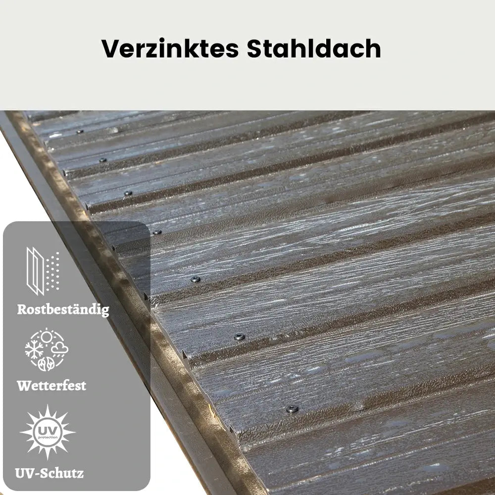 Domi Hardtop Wandpavillon Braun Anlehnpavillon #Größe_2,97 x 4,18 m