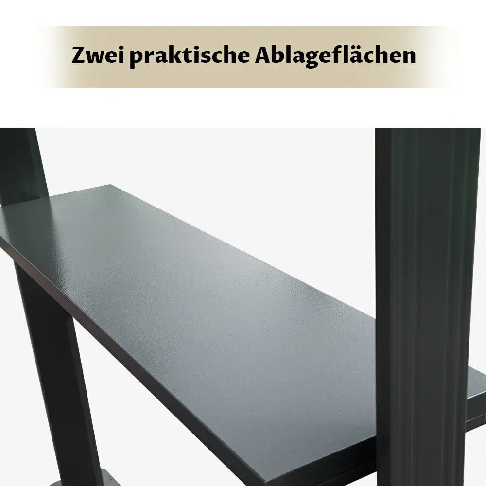 Domi Hardtop Grillpavillon 2,4 x 1,5 m in Anthrazit mit modernem Rundbogendach, wetterfeste Grillüberdachung für den Garten.