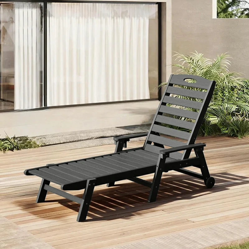 Domi Outdoor Living HDPE Sonnenliege#Farbe_Grau