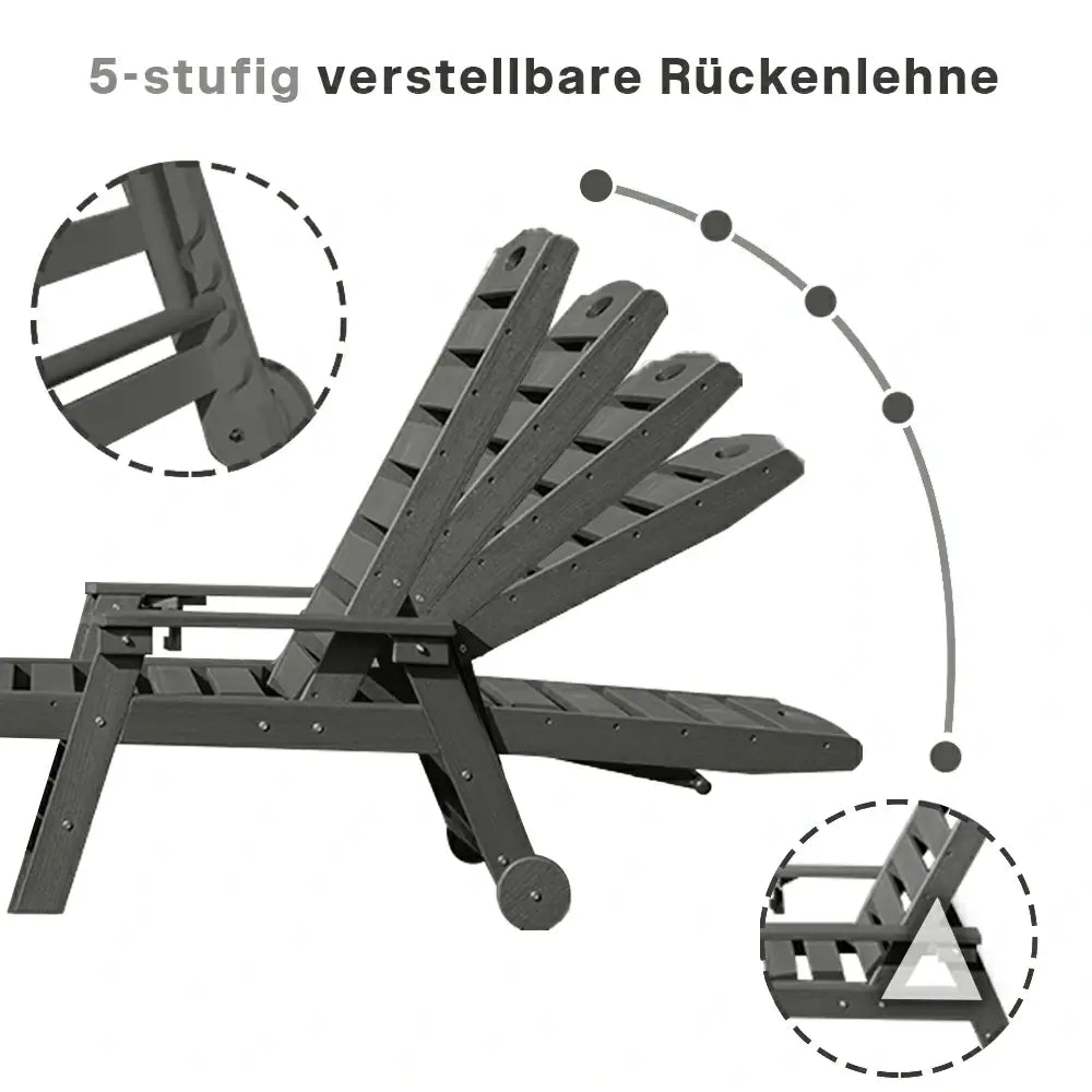 Domi Outdoor Living HDPE Sonnenliege#farbe_grau