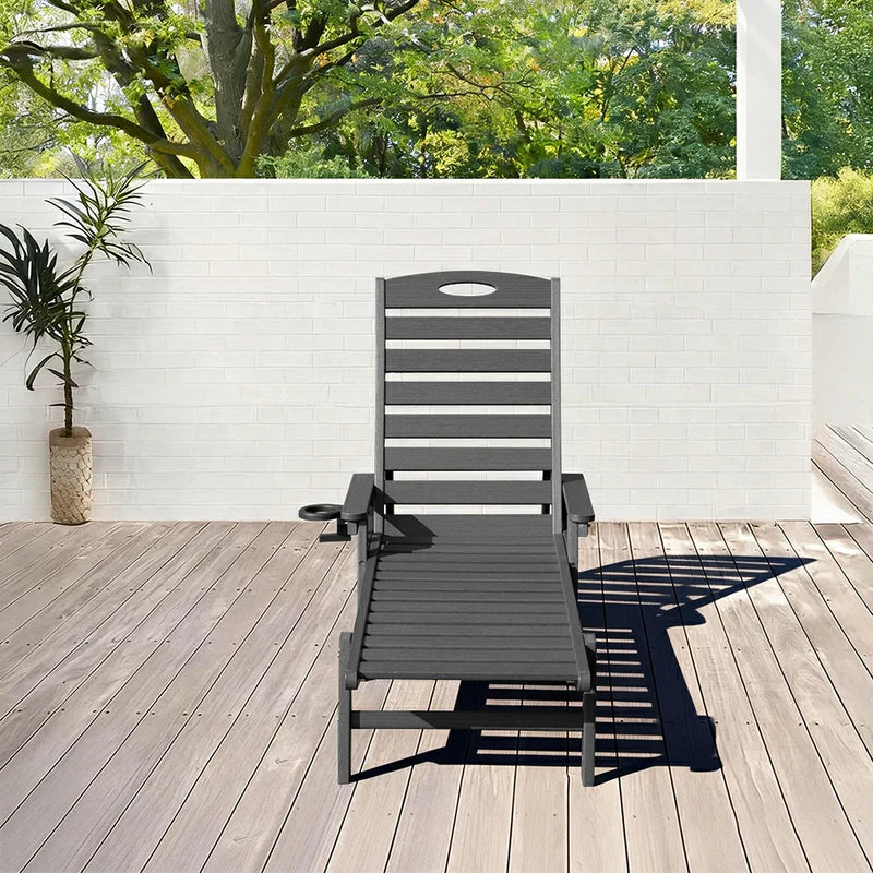 Domi Outdoor Living HDPE Sonnenliege#Farbe_Grau