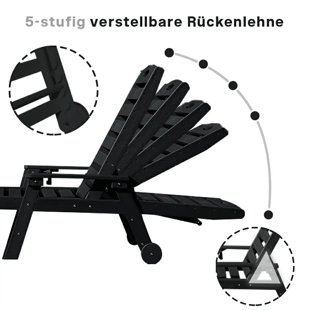 Domi Outdoor Living HDPE Sonnenliege#farbe_schwarz