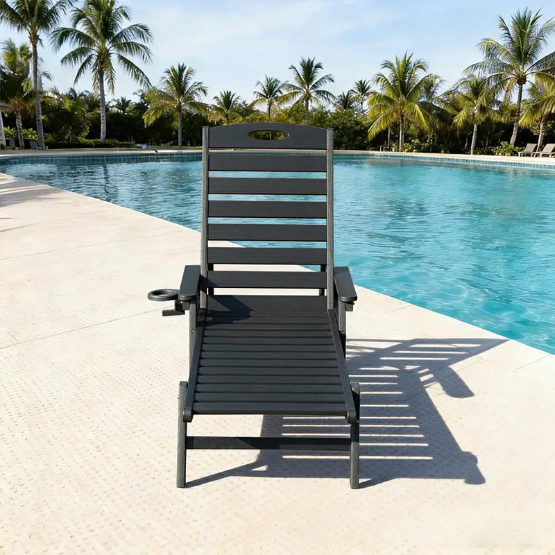 Domi Outdoor Living HDPE Sonnenliege#Farbe_Schwarz