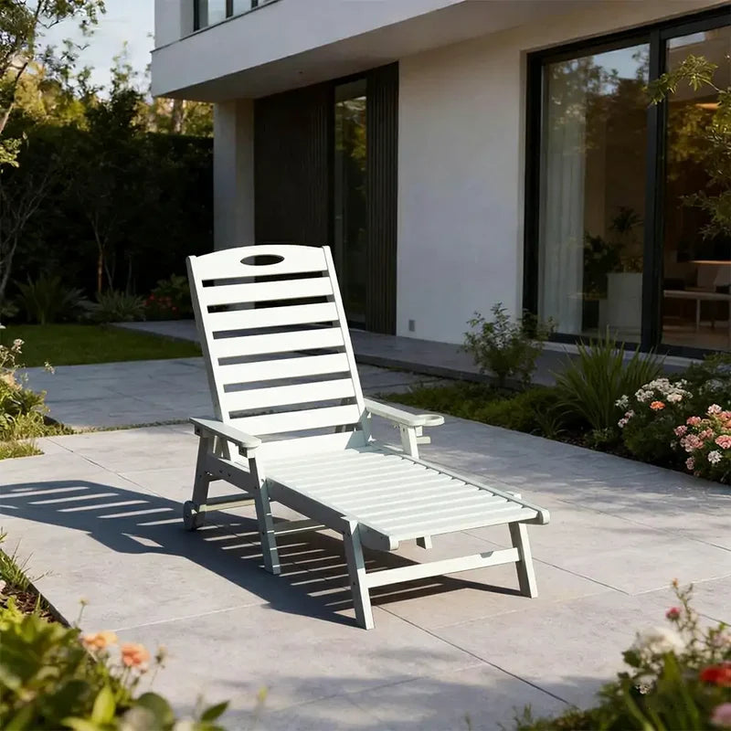 Domi Outdoor Living HDPE Sonnenliege#Farbe_Weiß