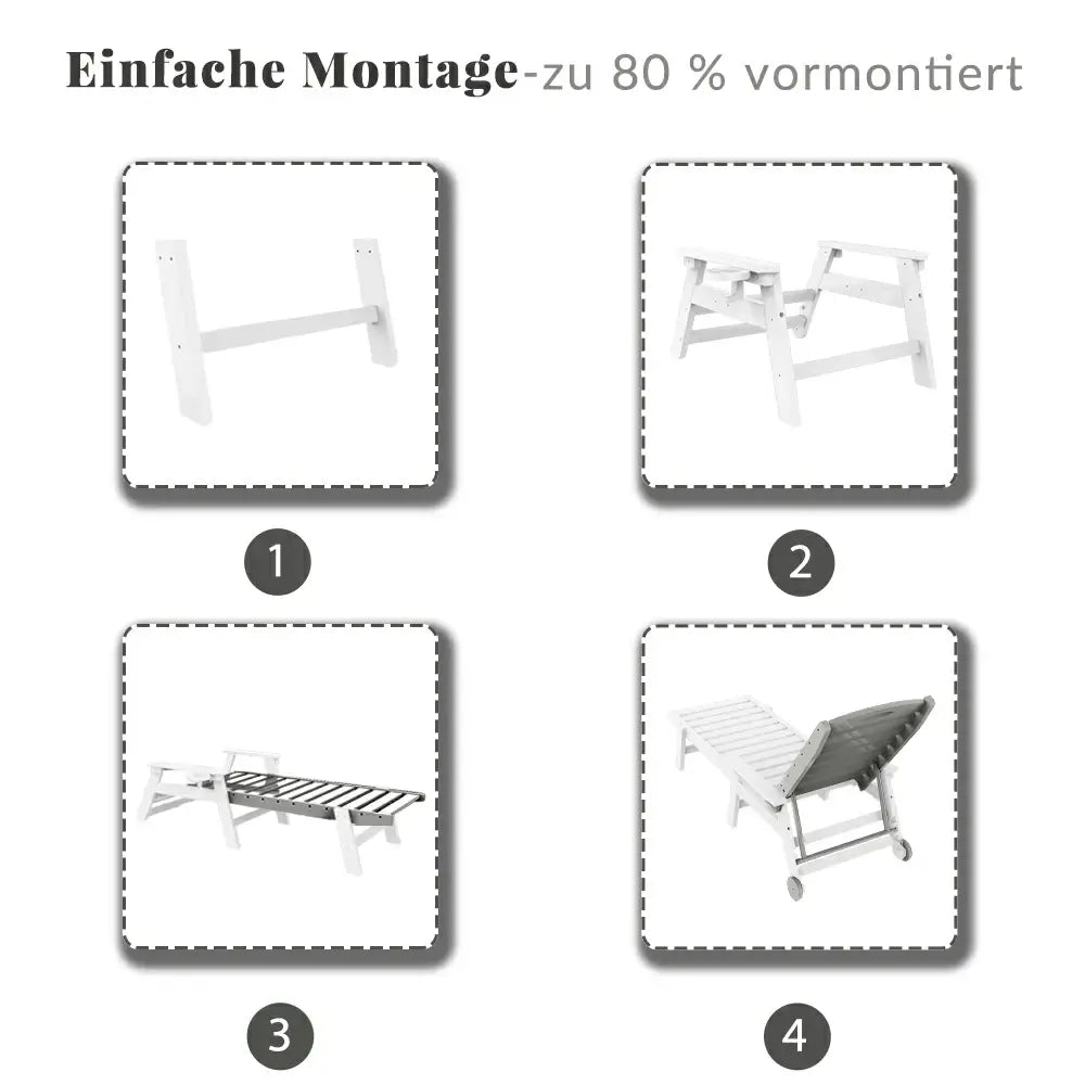 Domi Outdoor Living HDPE Sonnenliege#Farbe_Weiß