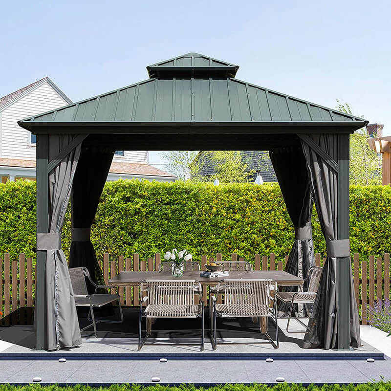 Domi klassischer Hardtop-Pavillon Anthrazit #Größe_3 x 3 m