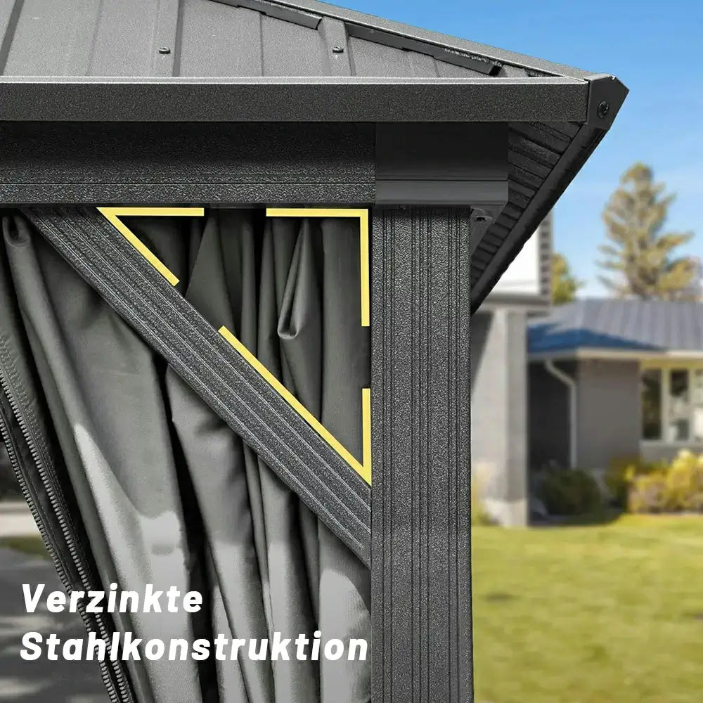 Domi klassischer Hardtop-Pavillon Anthrazit #Größe_3 x 3 m