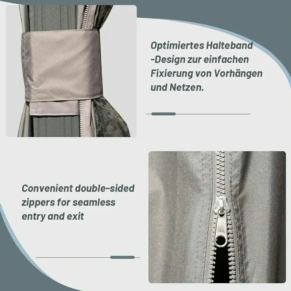 Domi klassischer Hardtop-Pavillon Anthrazit #Größe_3,63 x 3,63 m